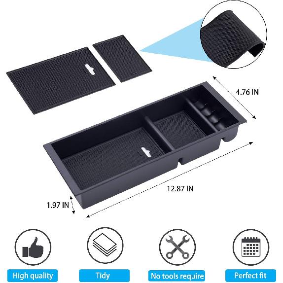 PIMCAR Compatible With Ford 2015- F150, 2017- F250 F350 F450, 2018-2024 Expedition Center Console Organizer Ert Tray Pallet Storage Accessories (Work