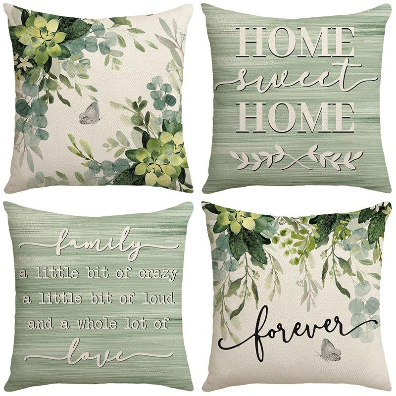 New Spring Plant Pillowcase Bedside Decorative Pillowcase Waist Sofa Bedroom Pillow