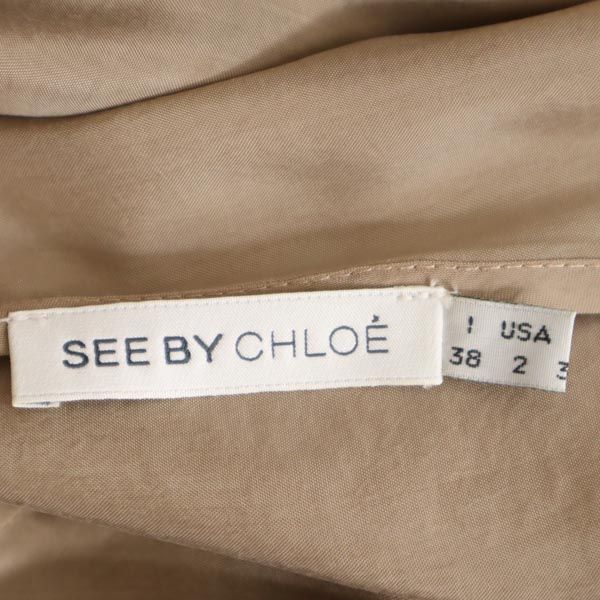 SEE BY CHLOE No sleeve one piece US2 Beige Waist ribbon Women Used