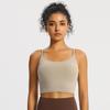 Nude Feel Women's Sports Bra with Pads - Summer Workout Camisole Vest with Beautiful Back Design