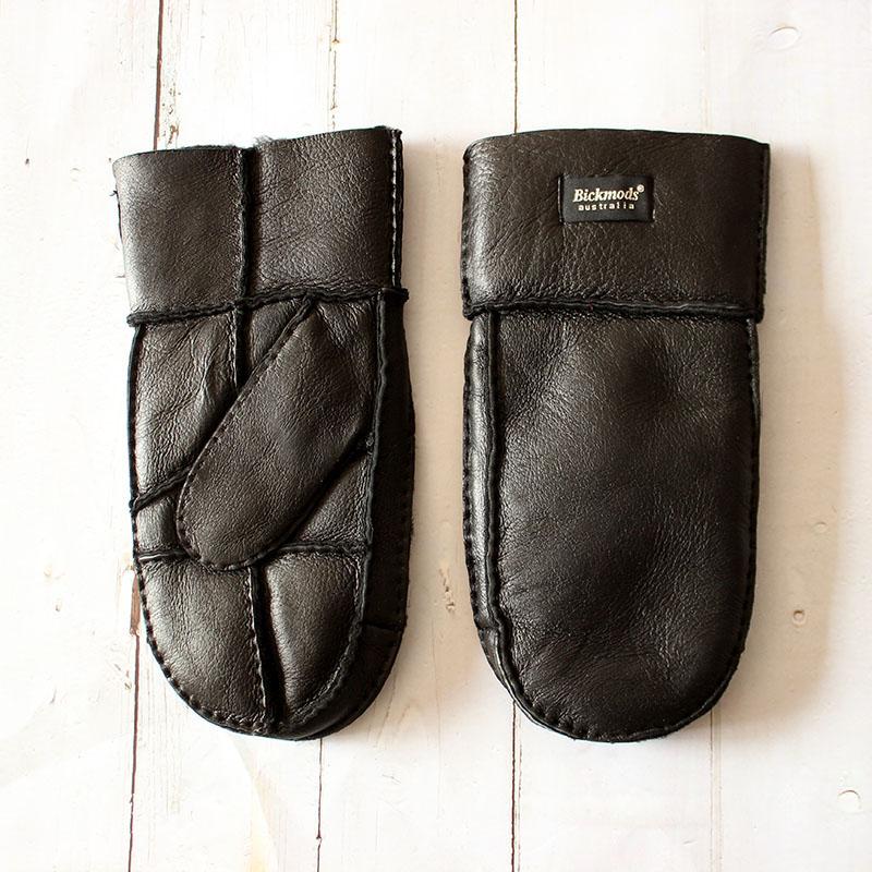 Winter Warm Sheepskin Fur Mittens Men's Thickened Windproof and Cold-Proof Wool Lining Plus Fertilizer Increase Leather Gloves