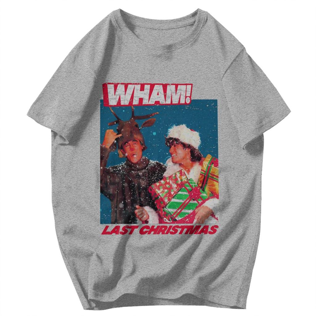 Herren T-Shirt WHAM Last Christmas Vintage Idee Y2K Grafik Kurzarm Unisex Kleidung T-Shirts