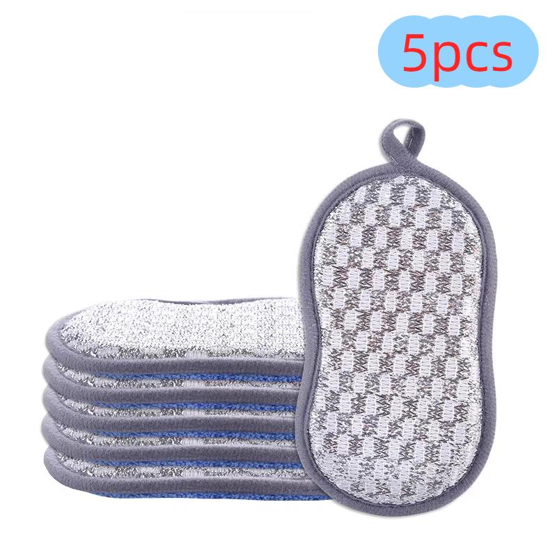 

Double-sided dishwashing sponge magic bamboo fiber cloth is not easy to touch oil strong decontamination kitchen special cleaning artifact