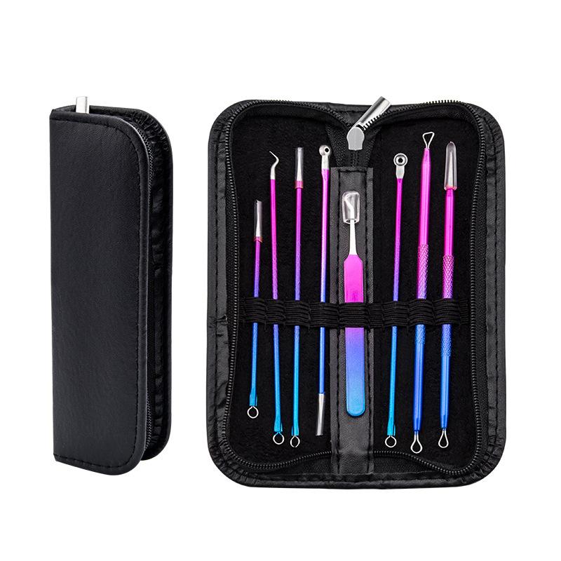 

8шт / набор Цвет Прыщ Comedone Экстрактор Инструмент Уход за кожей Акне Набор для удаления прыщей Угри Угри Пятна Белая головка Инструмент для удаления