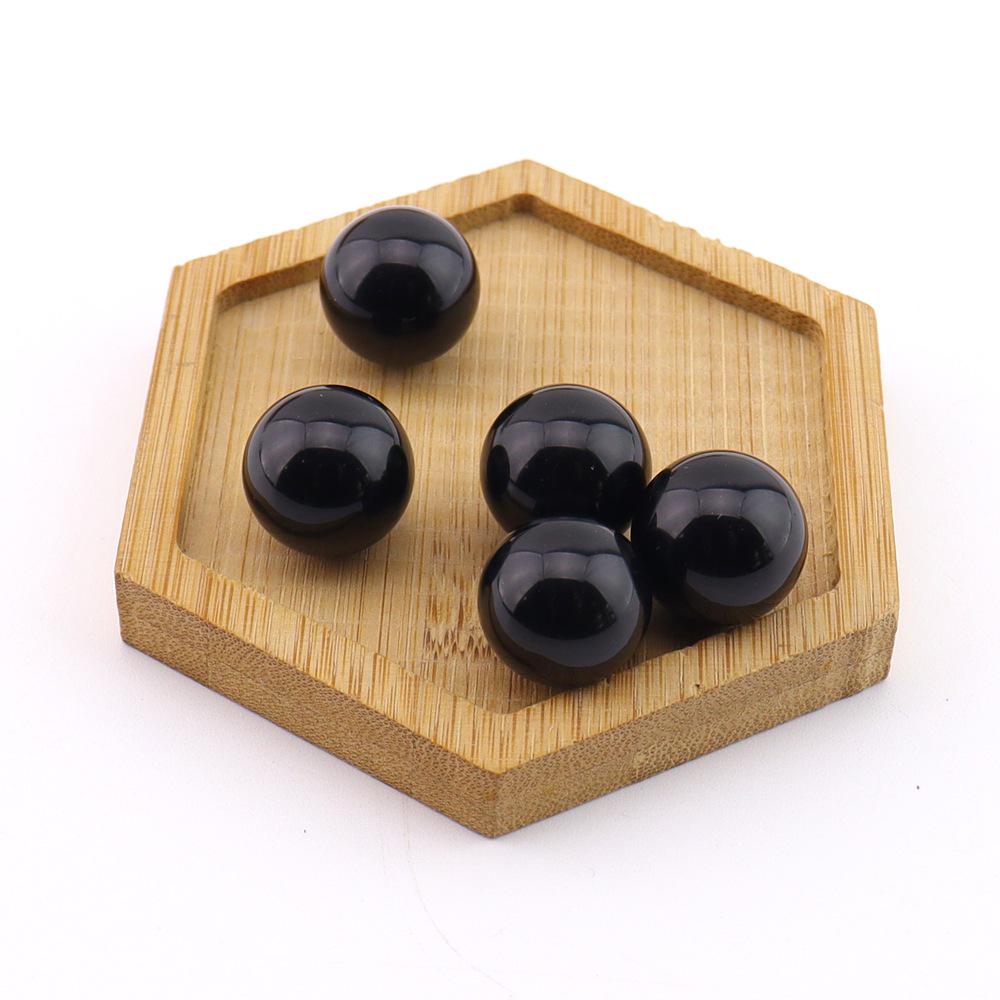 16mm Natural Agate Crystal Ball Ornament - Holeless Round Semi-Precious Stone for DIY Jewelry (BJ12)