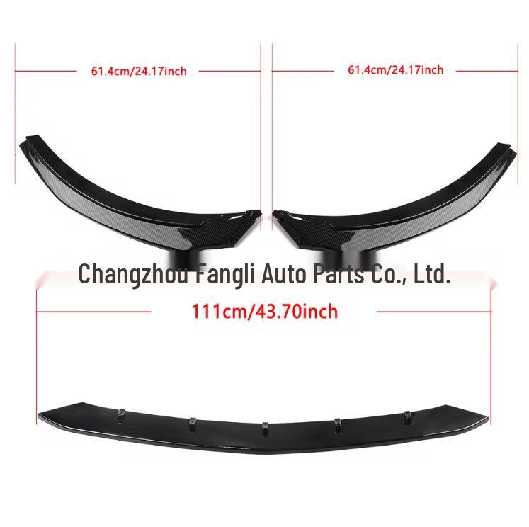 Mercedes-Benz CLA W117 Sport Front Splitter (2017-2019), Glossy Black Carbon Fiber, Three-Section Design