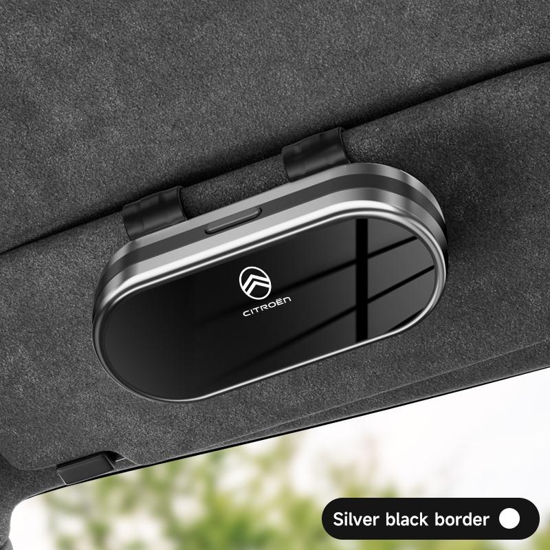 Car Sun Visor Glasses Clip Electroplated Metal Mirror Holder For Citroen C4 C3 C5 C5X e-C4 X e-C3 C-Elysee Berlingo C1 C6 C2 alb256