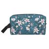 Large Portable Cosmetic Pouch with Zipper Closure Flower Pattern Toiletries Storage and Travel Makeup Bag Makeup Accessory Bag