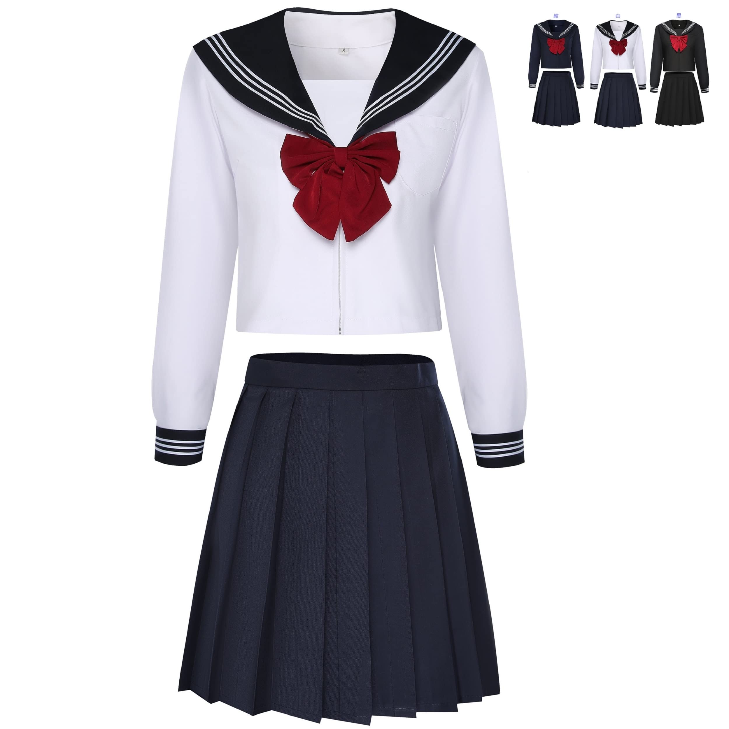 

Sailor Suit Cosplay 3 Colors Authentic Fabric Long Sleeve Uniform School Uniform JK High School Girl Large Size Halloween [Cosplay Holic] (Белый, XL) белый