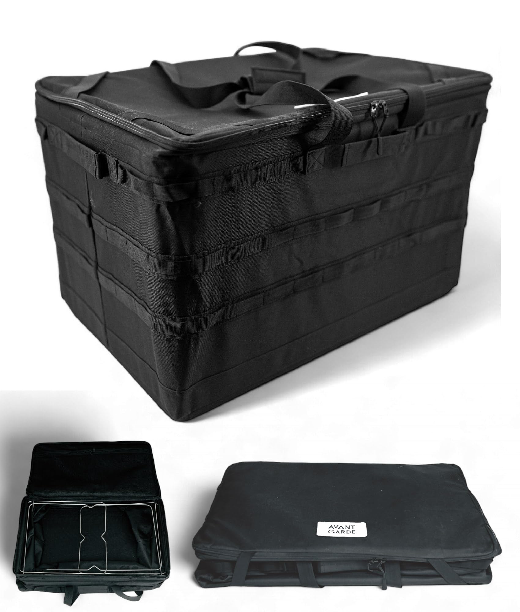 

AVANT GARDE Outdoor Travel Large Steel Wire Polyester Rubber Carabiner Indoor Customizable Dividers Bag, Capacity, Compact, Foldable, Durable, Frame,