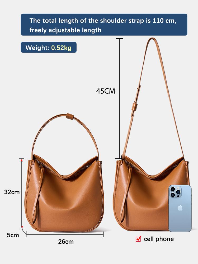 Zency Women Large Brown Bag Soft Leather Fashion Girls Handbag Luxury Designer Shoulder Large Capacity Hobo Bag Satchel 2025
