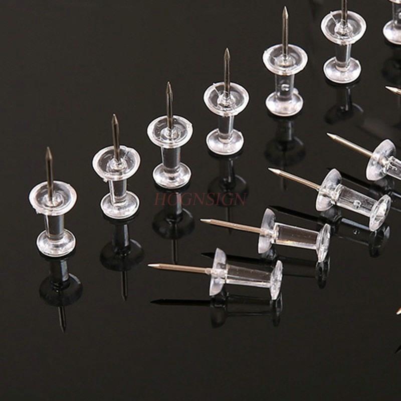 200pc Transparent H-shaped Nail, Push Pin, Stainless Steel Manual Pin, Wooden Board Nail, Photo, Wall Felt, Wall Decoration