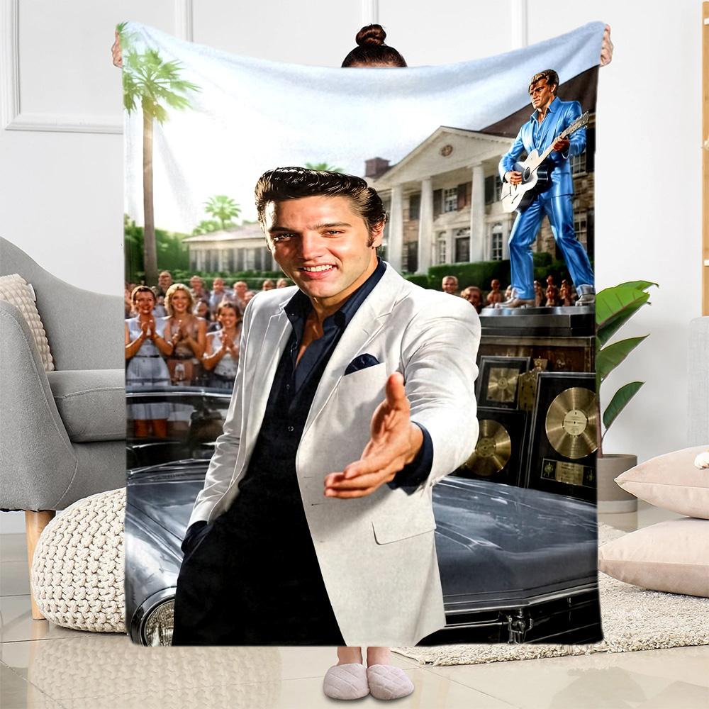 Elvis Blanket Warmthful Decor Suitable For Livingroom Chair Seaside For All Occasions Modern Ideal Gift For Friends Family Couples Picnic
