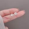 Silver Plated Ear Hypoallergenic Romantic Zircon Flower Butterfly Stud Earrings Piercing for Women Teen Jewelry Accessories