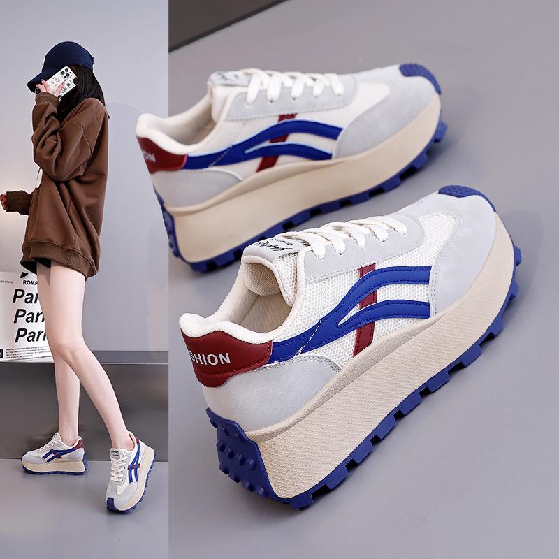 Spring versatile height-increasing dad shoes female niche students platform casual shoes mesh breathable fashion Forrest Gump shoes