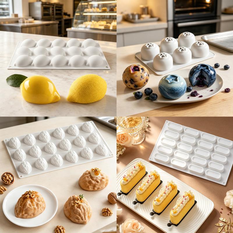 Fruit Shaped Silicone Mold For Mousse Cake Peach Grape Apricot Chocolate Pudding Candy Making Mold Kitchen Baking Tool