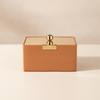 Dustproof PU Leather Desktop Storage Box Lined Interior with