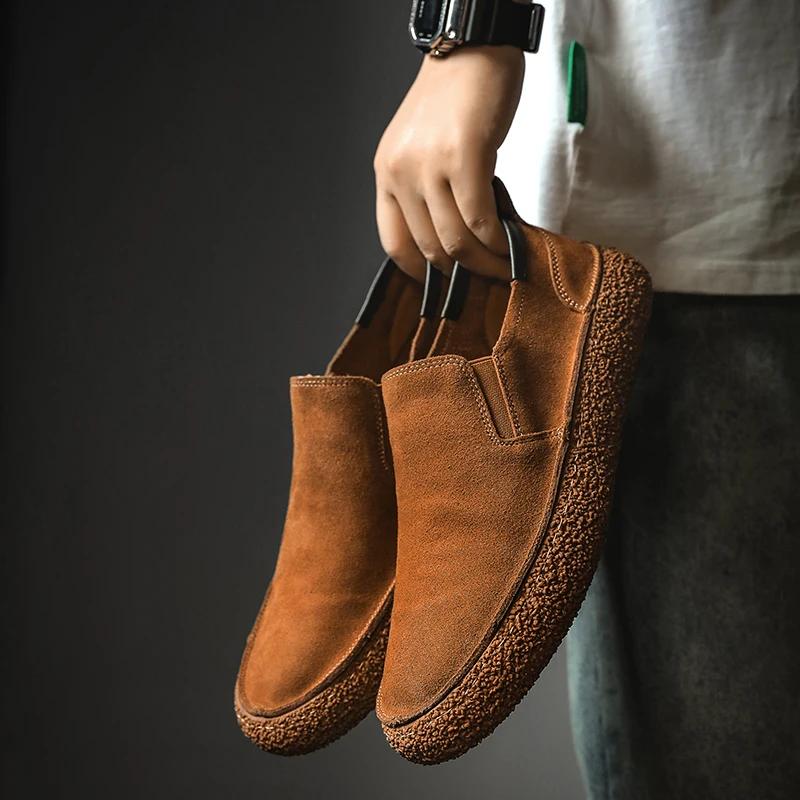 2024 Nowe Oryginalne Skórzane Męskie Buty Codzienne Włoskie Męskie Mokasyny Zamszowe Mokasyny Wsuwane Męskie Płaskie Oddychające Męskie Buty Do Jazdy