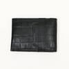 Men's Leather Wallet 3B Scrblk -Premium Black Croc Look Napa Leather Wallet with Coin Pocket & 6 Card Slots - Luxury Slim Bifold Design
