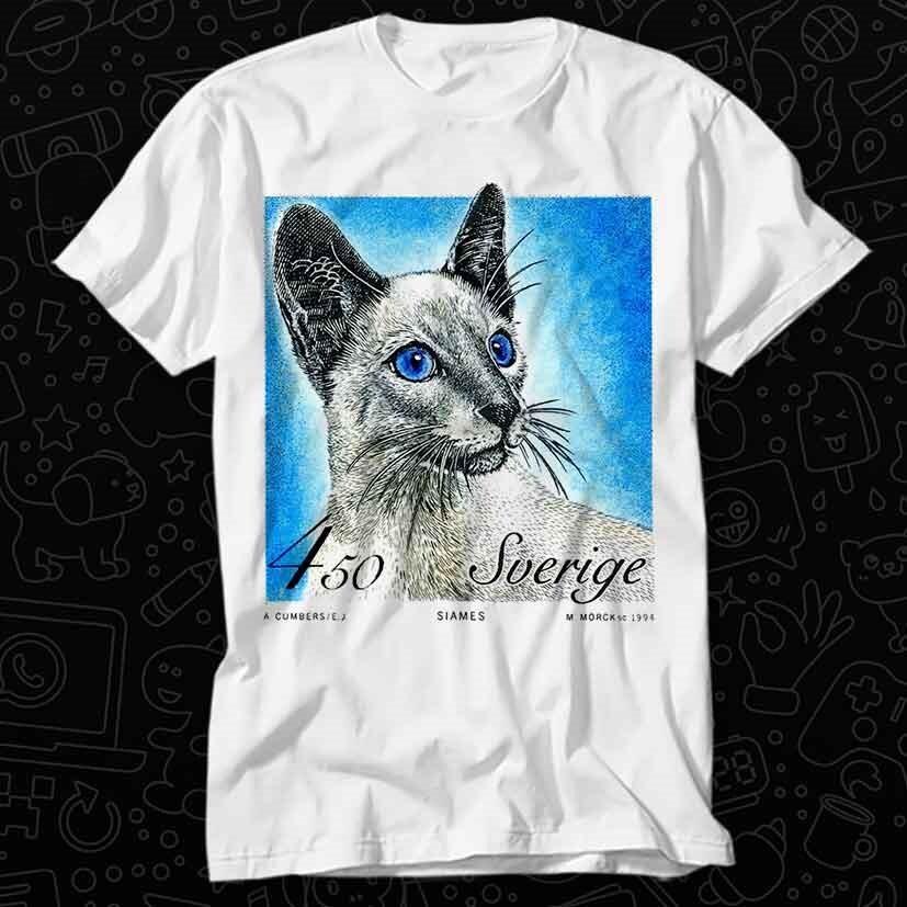 

1994 Sweden Siamese Cat Postage Stamp T Shirt 532 S
