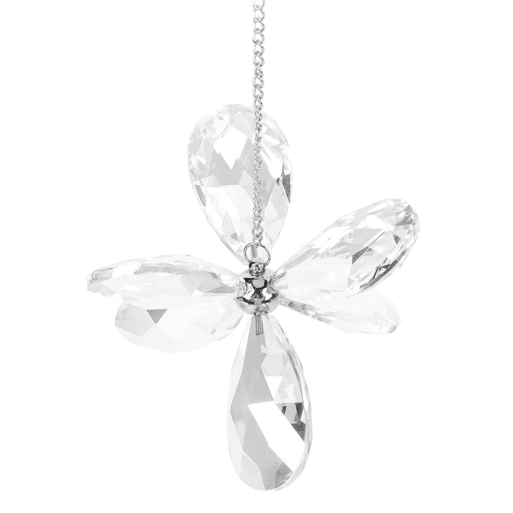     Colorful Six Leaf Flower Prism Pendant Window Hanging Ornament for Home Garden Wedding Patio   Decor