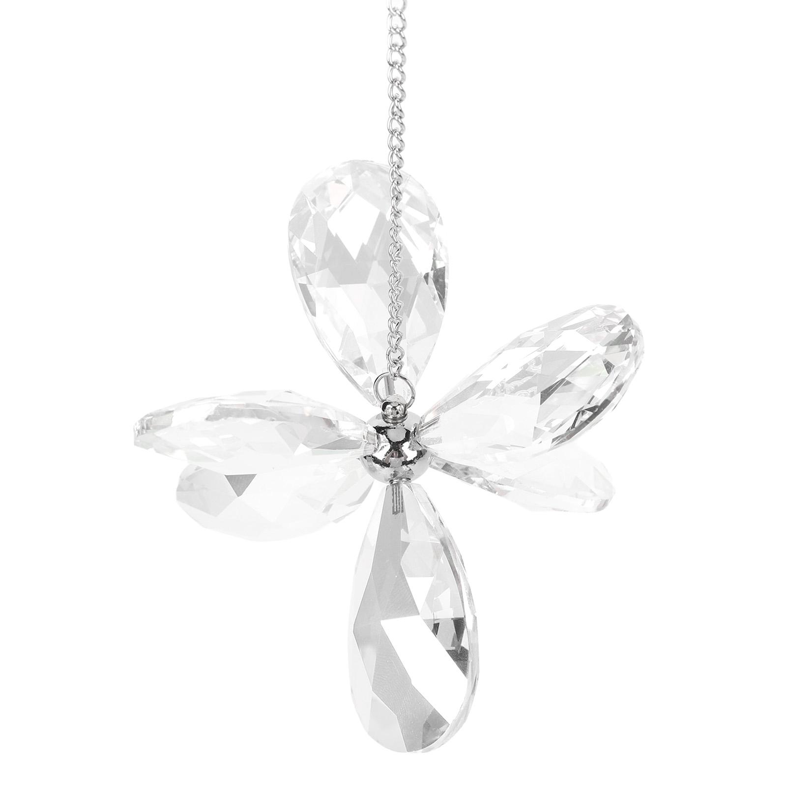 Colorful Six Lf Flower Prism Pendant Window Hanging Ornament for Home Garden Wedding Patio Decor