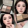 Palette Ombretti Tonalità Terra Herorange: Mix a quattro colori con finiture opaca, shimmer e glitter intensi nelle tonalità del rosa e del marrone.