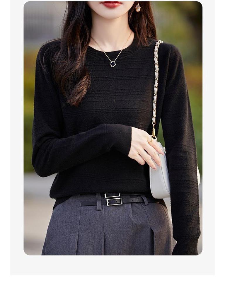 New Women's Plus Size Thick Wool Sweater - Round Neck, Loose Fit, Knitted Pullover for Autumn and Winter