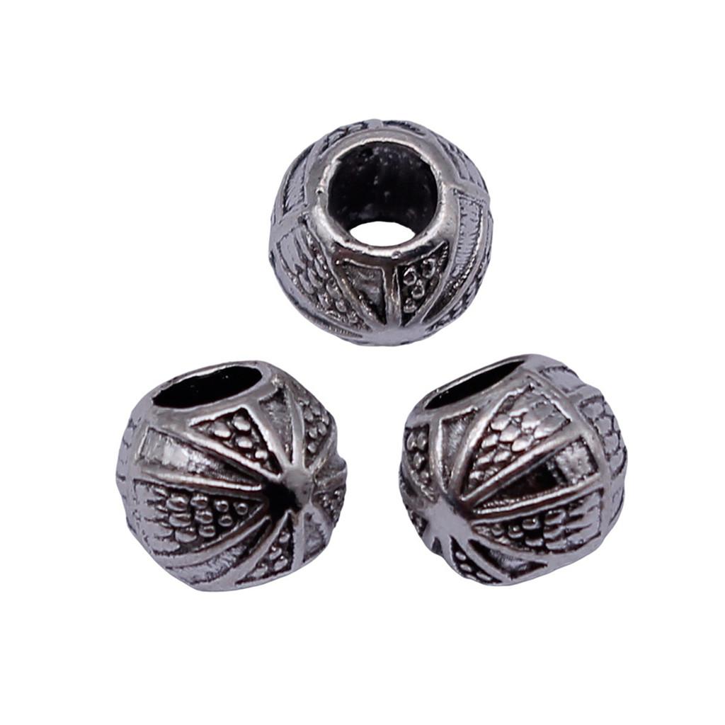 Multi Color Spacer Beads Ornate Metal Big Hole Beads For Jewelry Projects