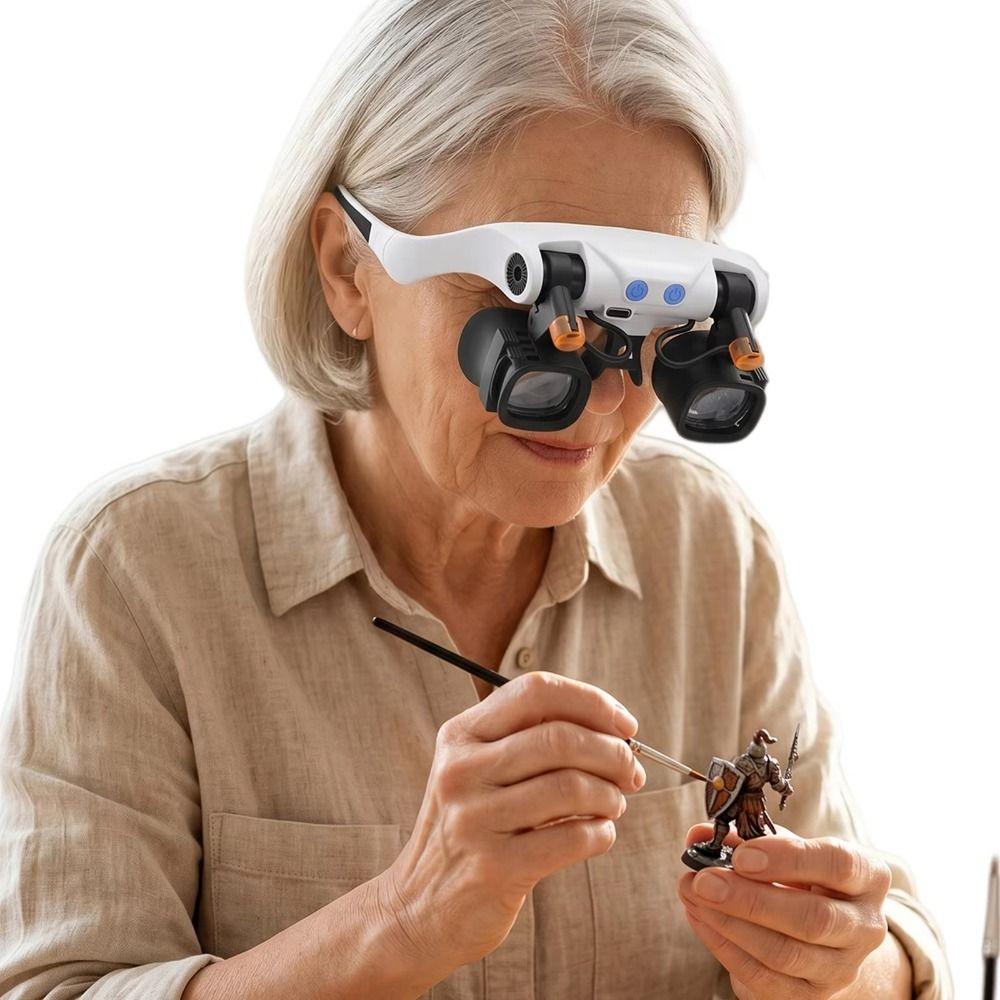 Rechargeable Headband Magnifier Glasses Professional Magnifying Eyewear Electronics Repair