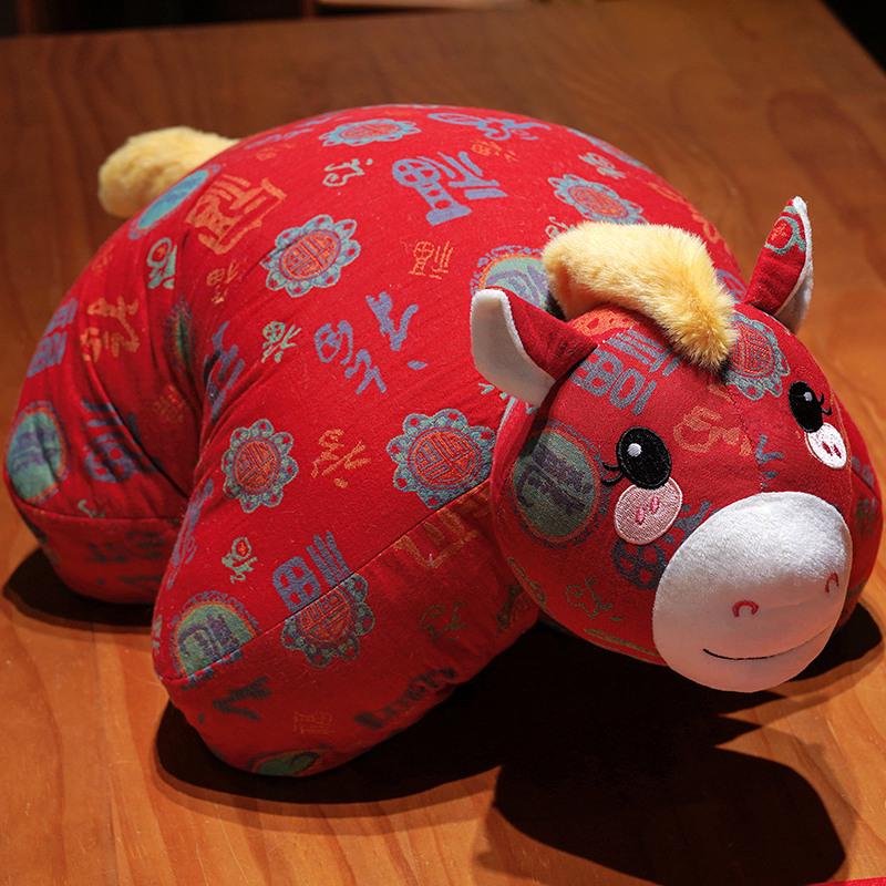 Плюшевая кукла-талисман Зодиака Лошадь 2026 года - Подарок на удачу Standard