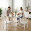 Collapsible Drop Leaf Table, Folding Dining Table for Small Spaces, Extendable Kitchen Table with Steel Frame, White