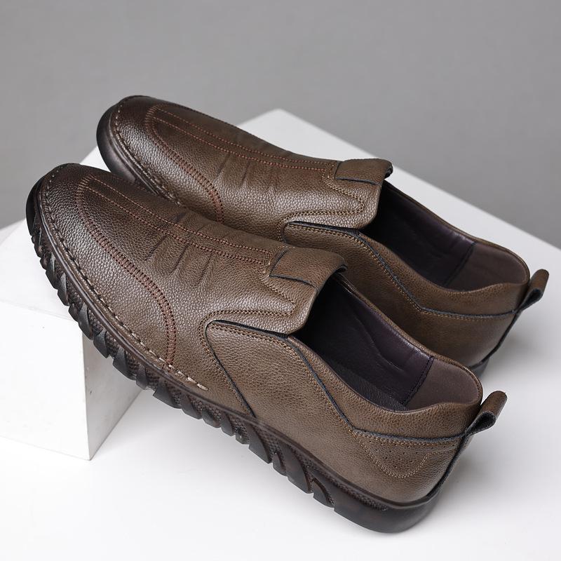 

Первый слой коровьей кожи летняя мужская повседневная кожаная обувь натуральная кожа мягкая подошва мягкая поверхность одинарная обувь мужская кожаная обувь 44