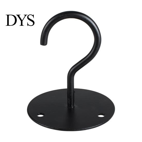 Flower Basket Hanger 1 Set Wall Mount Hook Anti-rust Sturdy Strong Load-bearing Non-falling Hanging Things Ceiling Wrought Iron for Home