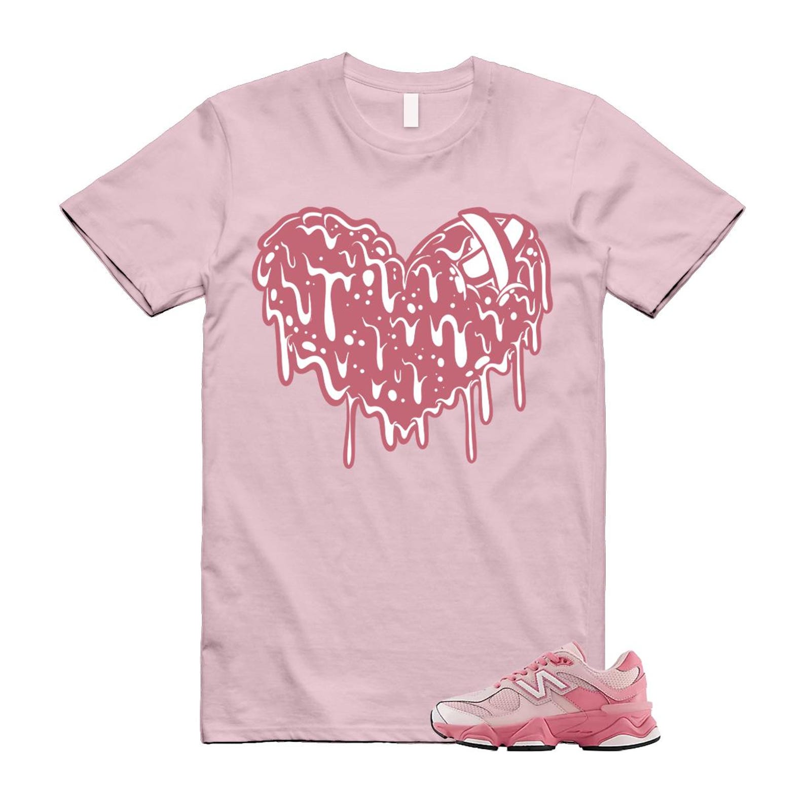 9060 Lace Pink Salt Eraser White T Shirt Match DRHRT L