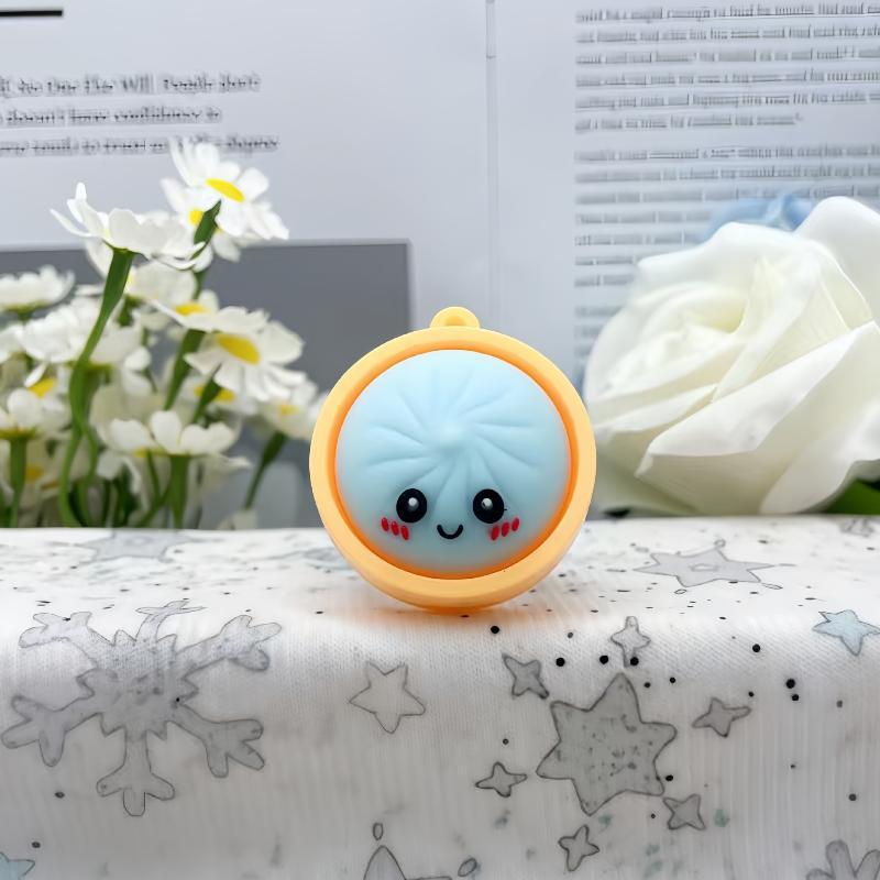 Lustige Baozi Knödel Schlüsselanhänger 6er Pack mit Dampfkorb Zufällige Farbe Neuheit Schlüsselanhänger für Reisetasche Dekor Geschenke