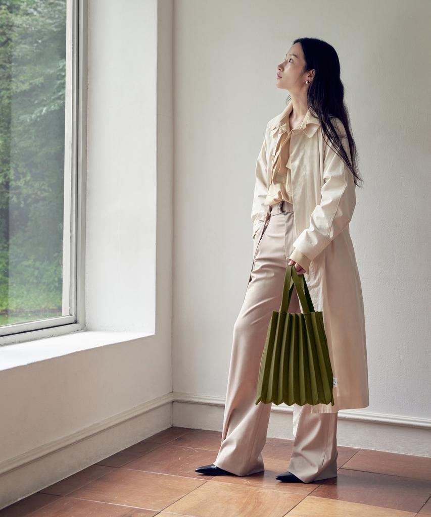 Pleatsmama Tote Bag Jacquard Khaki