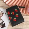 Cherry Embroidery Snap Closure Small Wallet - Trendy, Simple Design for New Students