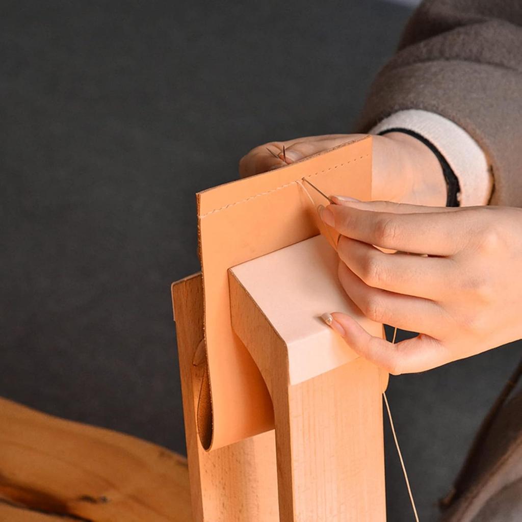 Tosnail Wood Leather Craft Hand Stitching Pony Horse Leather Clamp with Pre Wrapped Leather Clamp