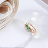 Kinel Shiny Green Zircon Leaf Rings For Women Trendy Luksus Smykker