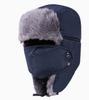 Unisex Warm Russian Troop Style Winter Aviator Bomber Hats with Fur Windproof Mask 100% Polyester Plush for Hunting Trapper