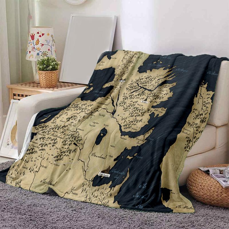 

Game of Thrones Map: Westeros & Essos Wall Art DecorPrint Blanket, Soft Blanket For Sofa Office Bed And Travelling Daughter Birthday Gift es 130cm×150cm（50in×60in）