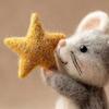 Felt Mouse with Star Handmade Cute Felt Mouse Figurine Mouse Holding Star Wand Ornament for Fall Home Decor Christmas Stocking Stuffer
