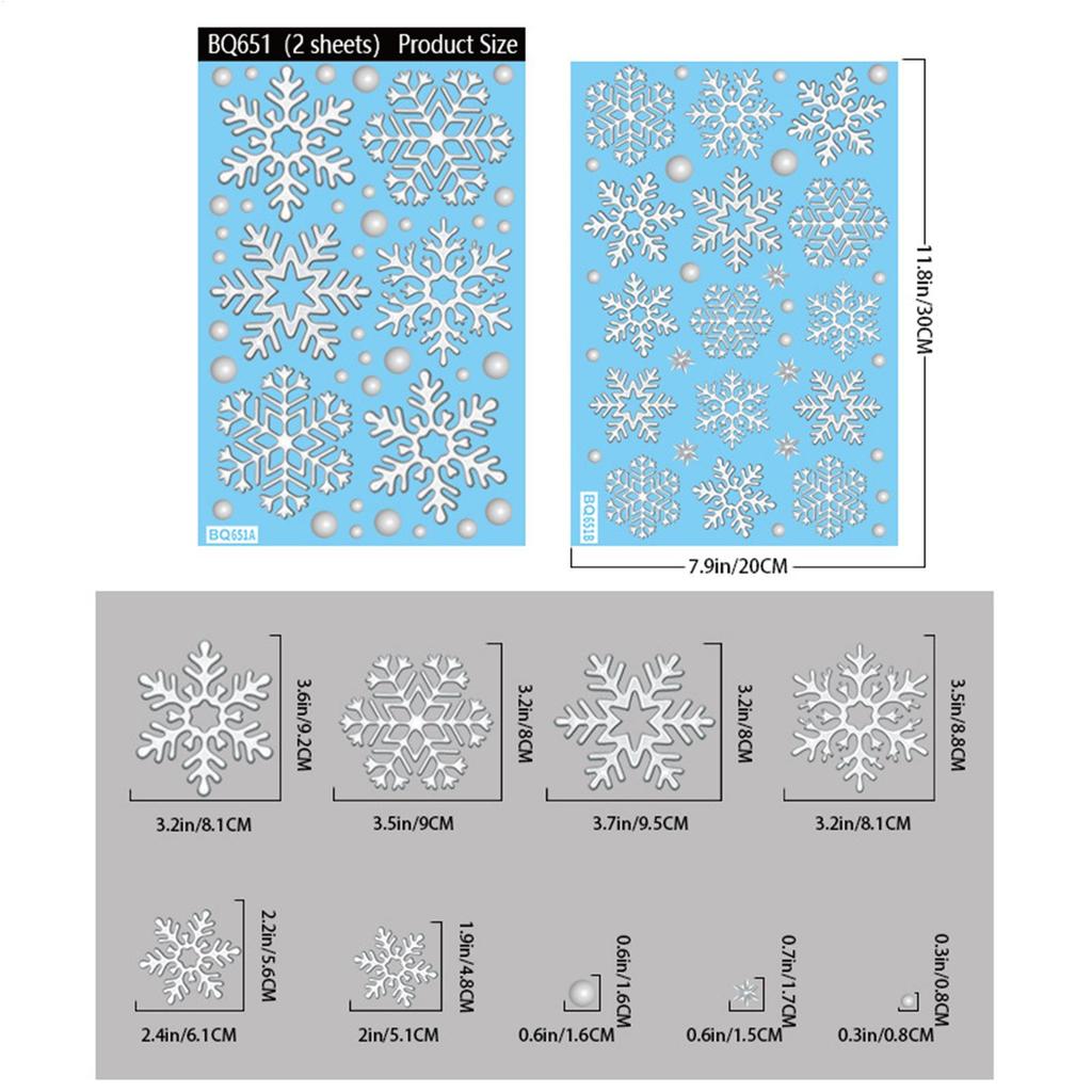Christmas Window Stickers Static Reusable Home Decor Snowflake Window Stickers Holiday Decor For Glass Door Tile Bedroom