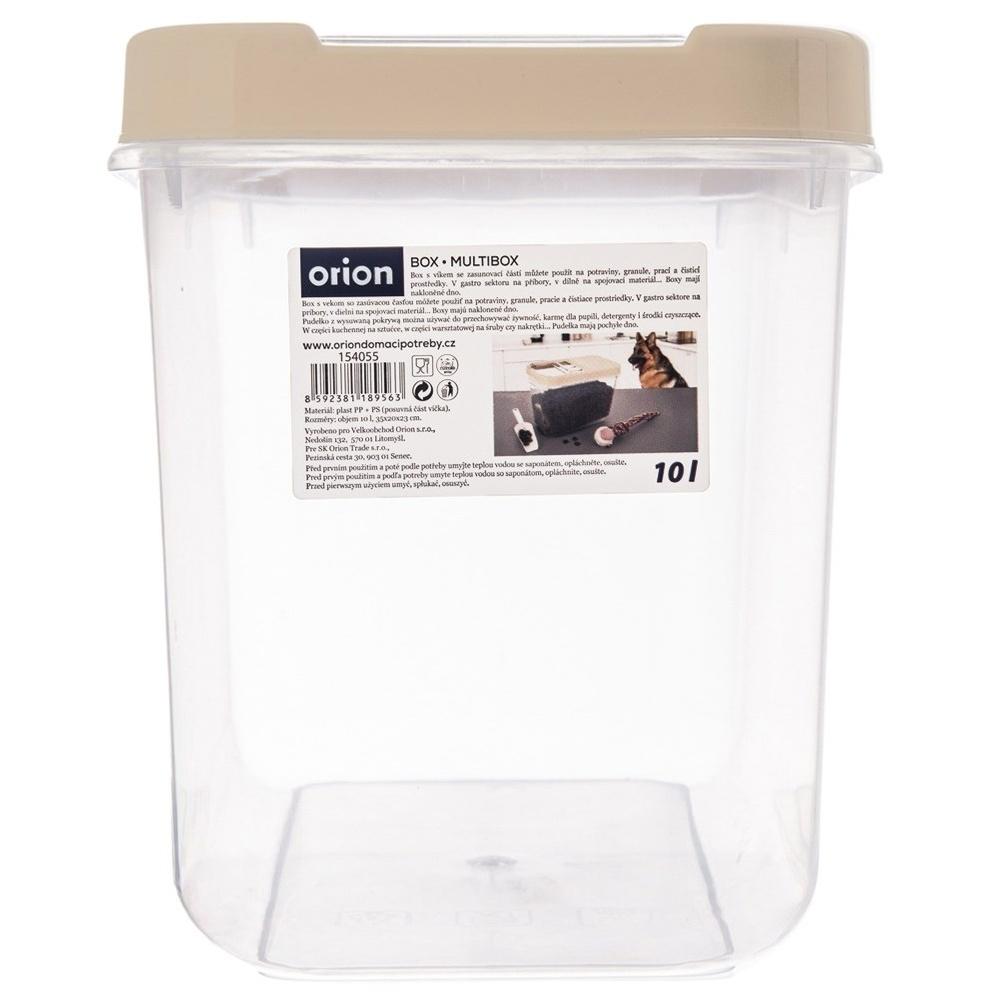 Beige Storage Container with Sliding Lid 10L