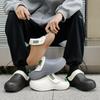 Men's Waterproof Indoor/Outdoor Plush Slippers with Thick Sole and Closed Toe for Winter Warmth.