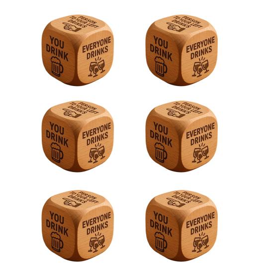 1/2/3/5/6/8Pcs Wooden Quilter Dice with 6 Engraved Quilting Tasks Solid Wood Quilting Embroidery Knitting Projects Baking Drinking Decision Dice Tools