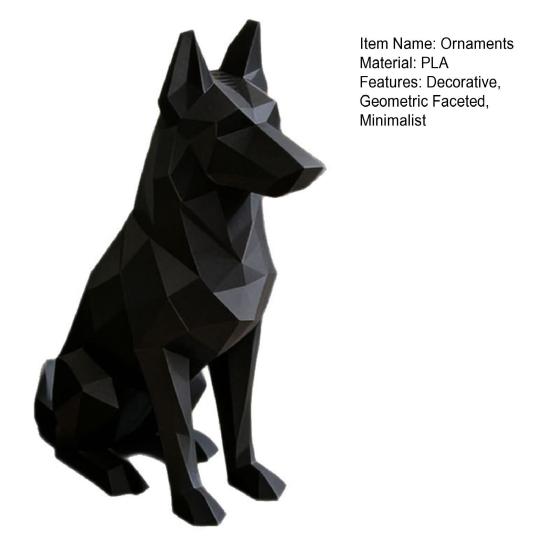 Xiaobudian 3D Printed Geometric Shepherd Dog Ornament, Minimalist Sculpture for Nordic Light Luxury Home Decor, Entry Desk TV Cabinet Accent Gift