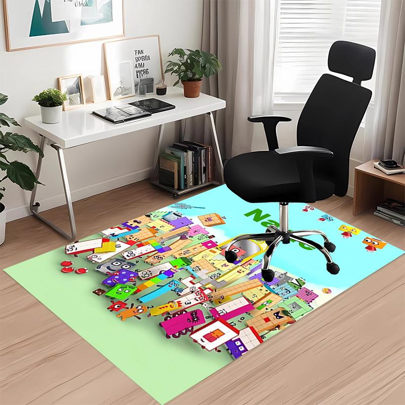 Tappeto Stampato Personalizzato con Name Numberblocks, per Sedia da Ufficio Soggiorno Camera da Letto Cucina Decorazioni Regali.