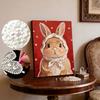 Handmade DIY Pearl Painting Photo of The Little White Rabbit Theme Bedroom Living Room Frameless Diy Handmade Sticky Diamond Creative Canvas Painting